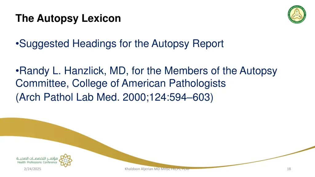 the autopsy lexicon