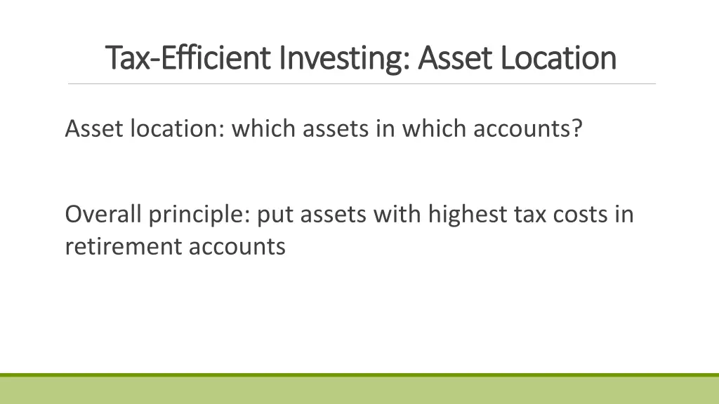tax tax efficient investing asset location