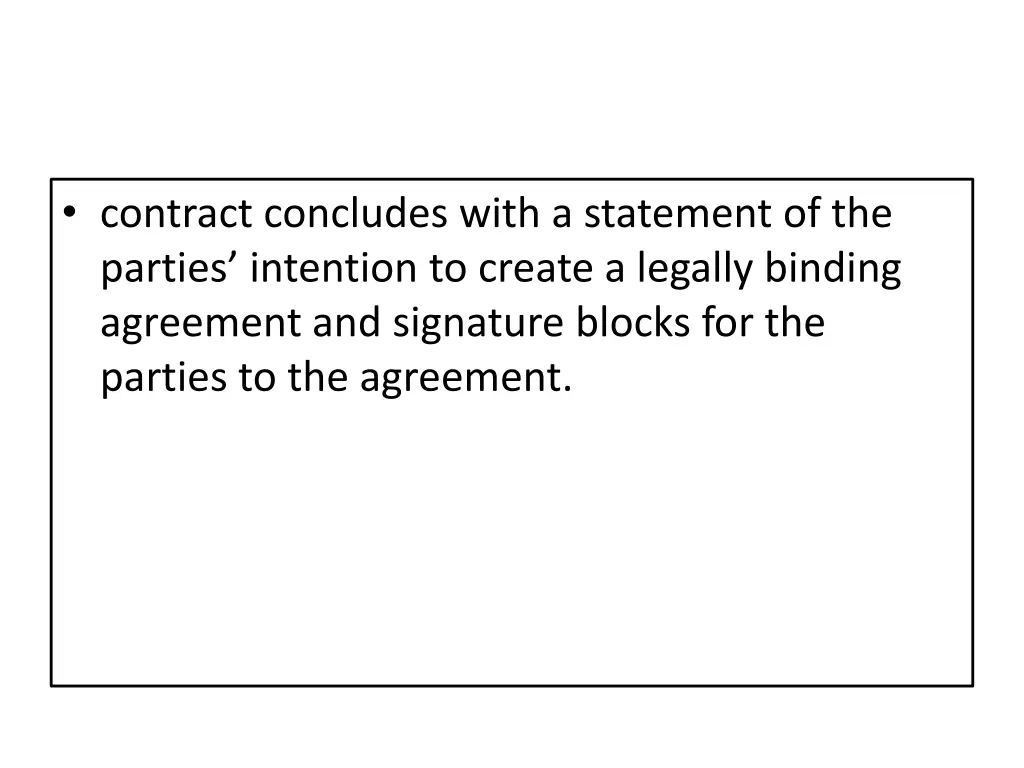 contract concludes with a statement