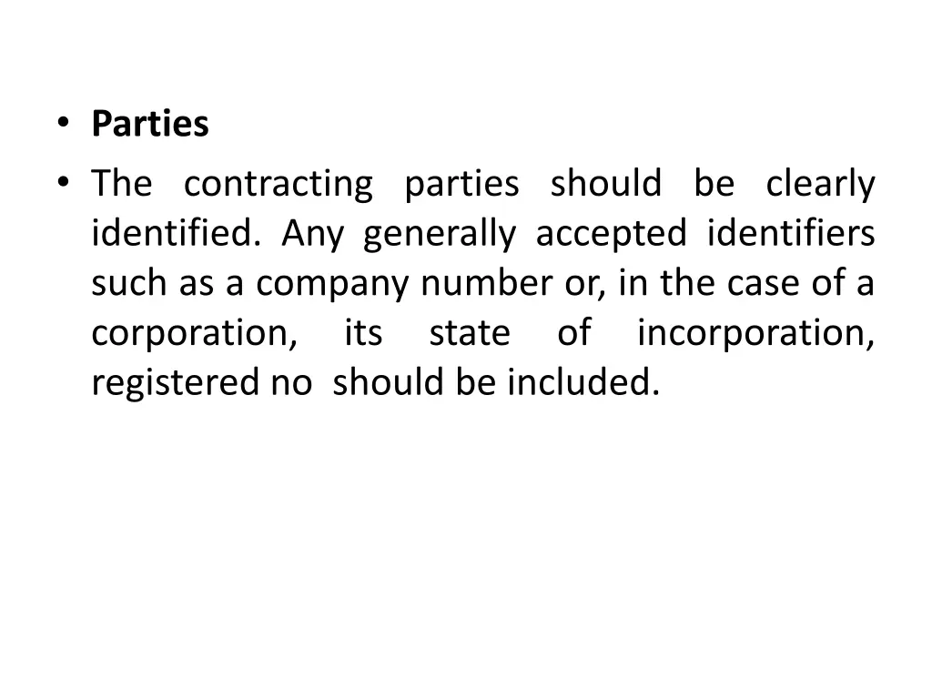 parties the contracting parties should be clearly