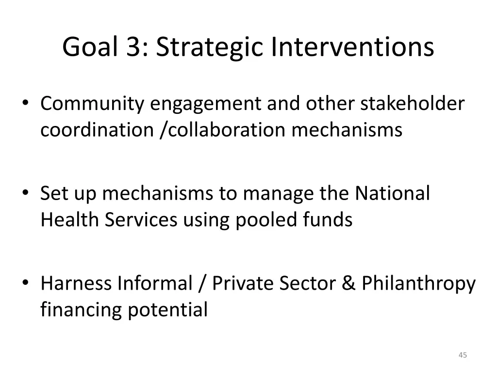 goal 3 strategic interventions