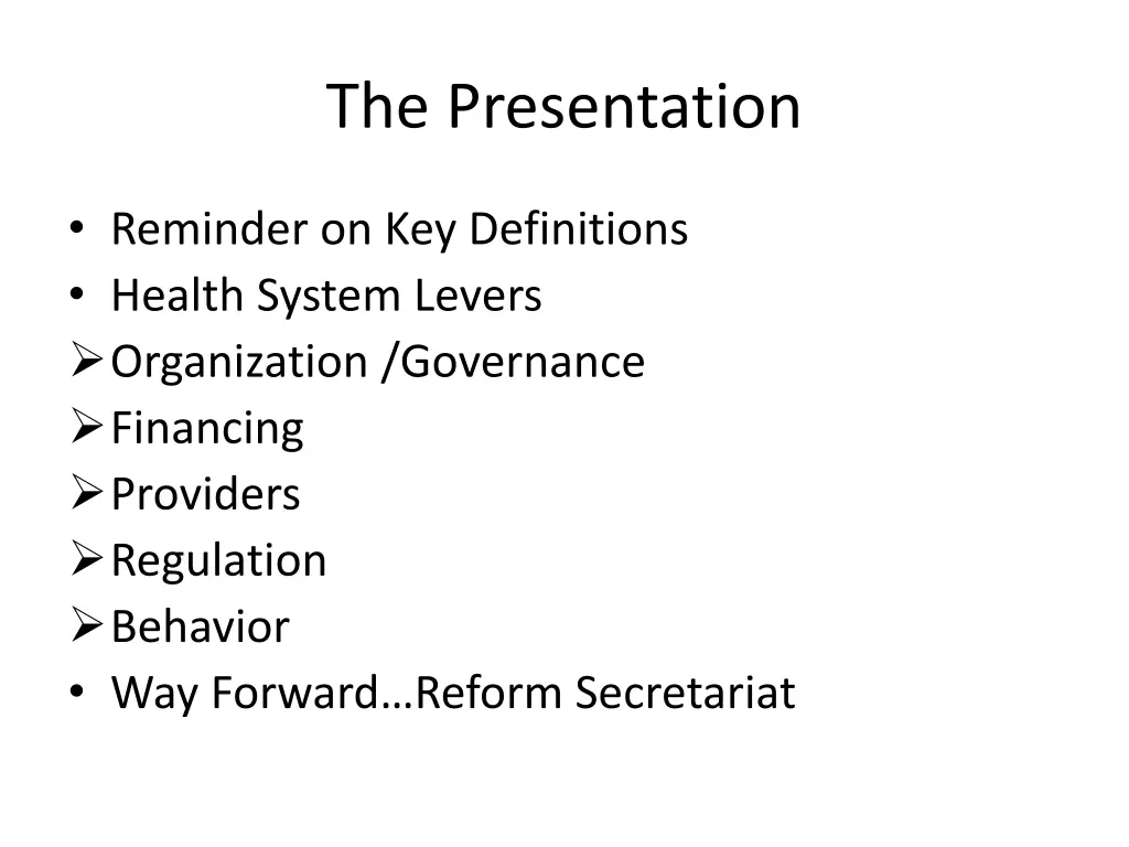 the presentation