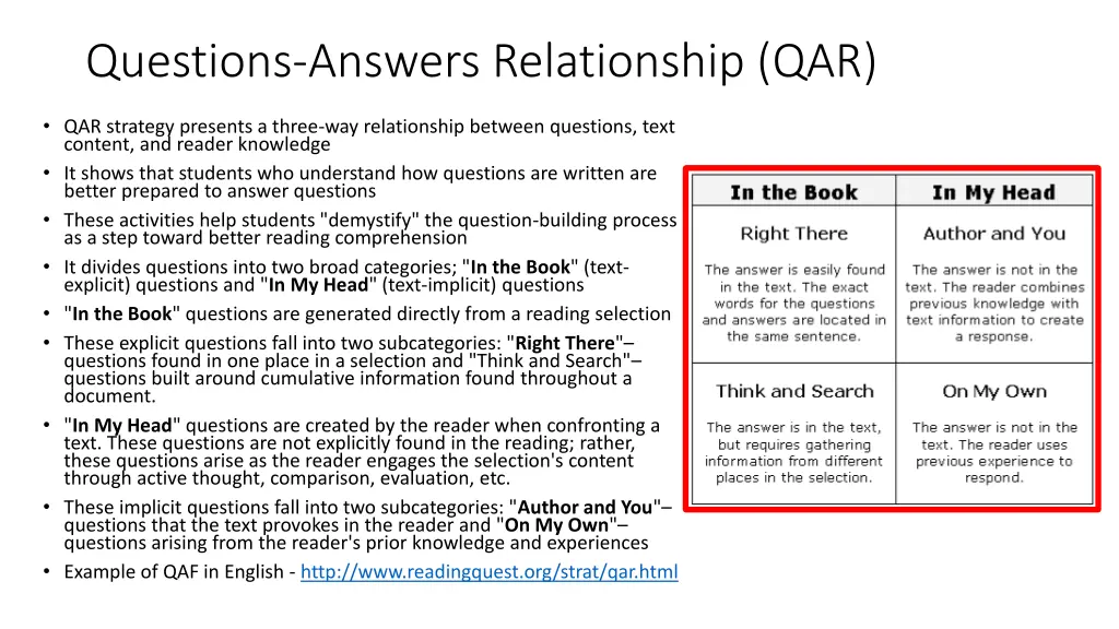 questions answers relationship qar