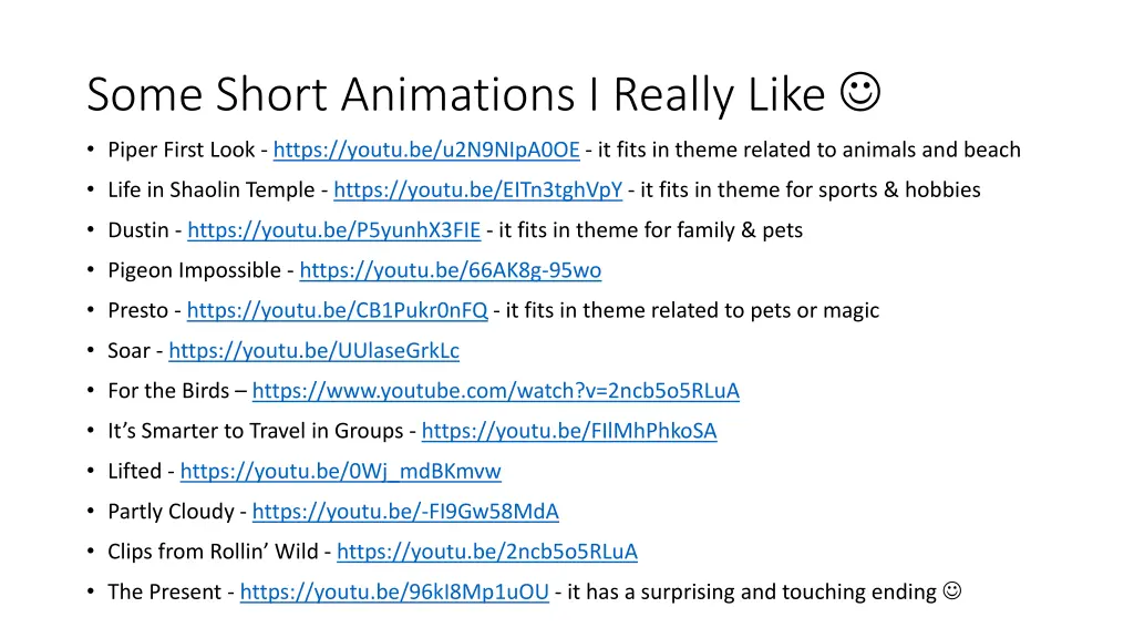 some short animations i really like