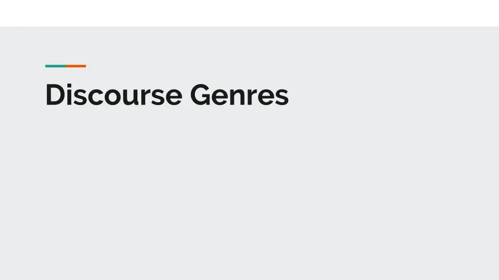 discourse genres