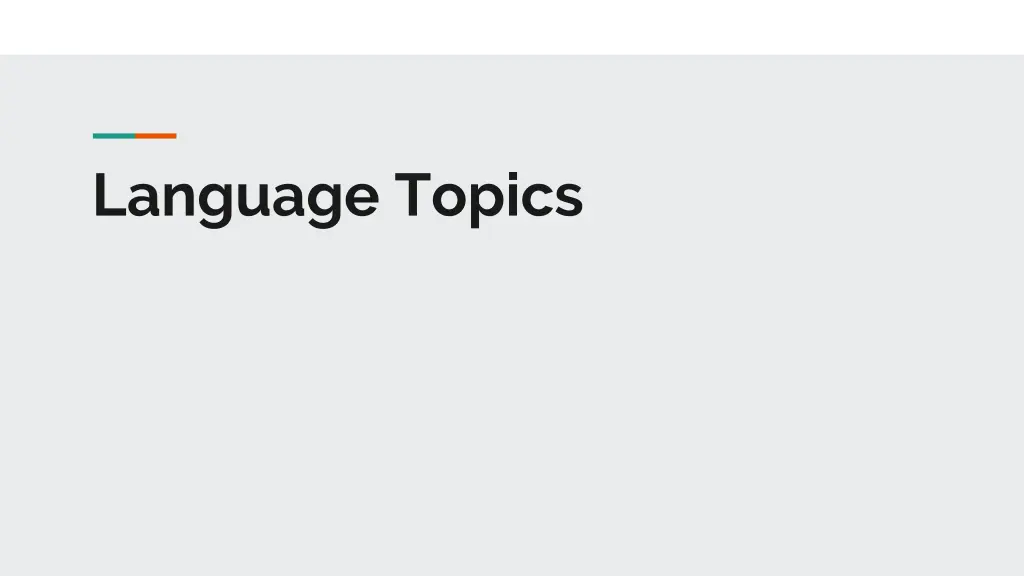 language topics