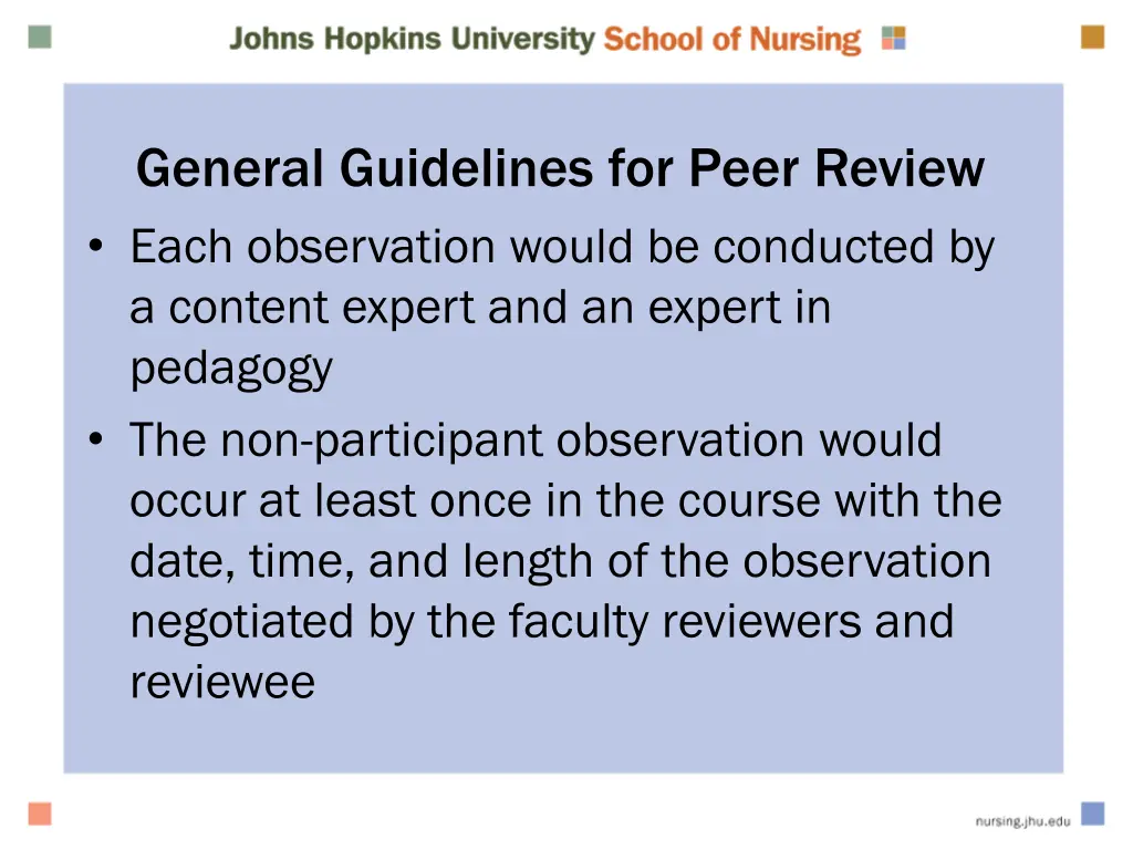 general guidelines for peer review each