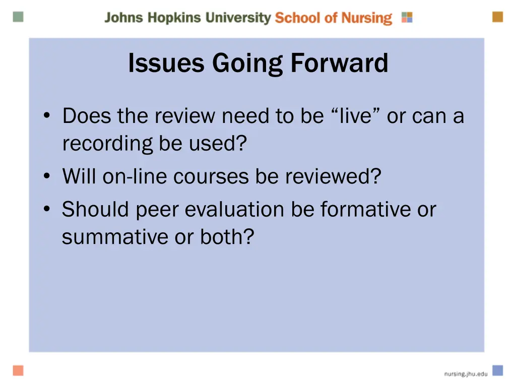 issues going forward