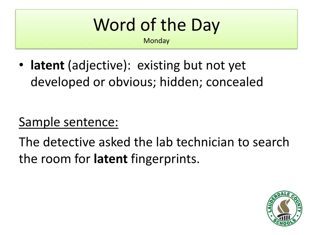 word of the day monday