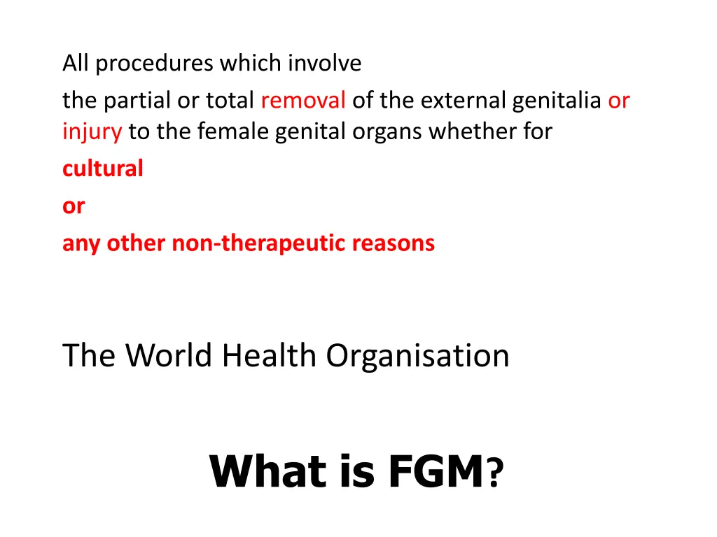 all procedures which involve the partial or total