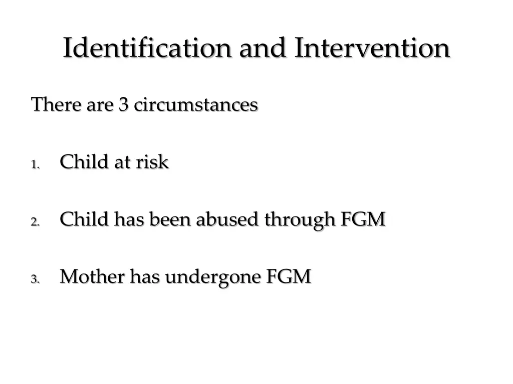 identification and intervention