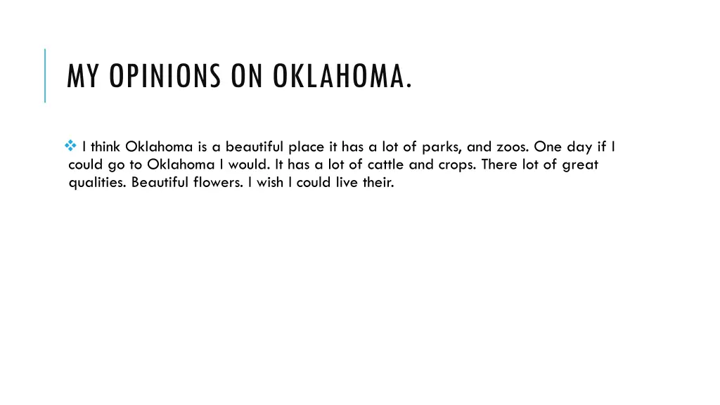 my opinions on oklahoma