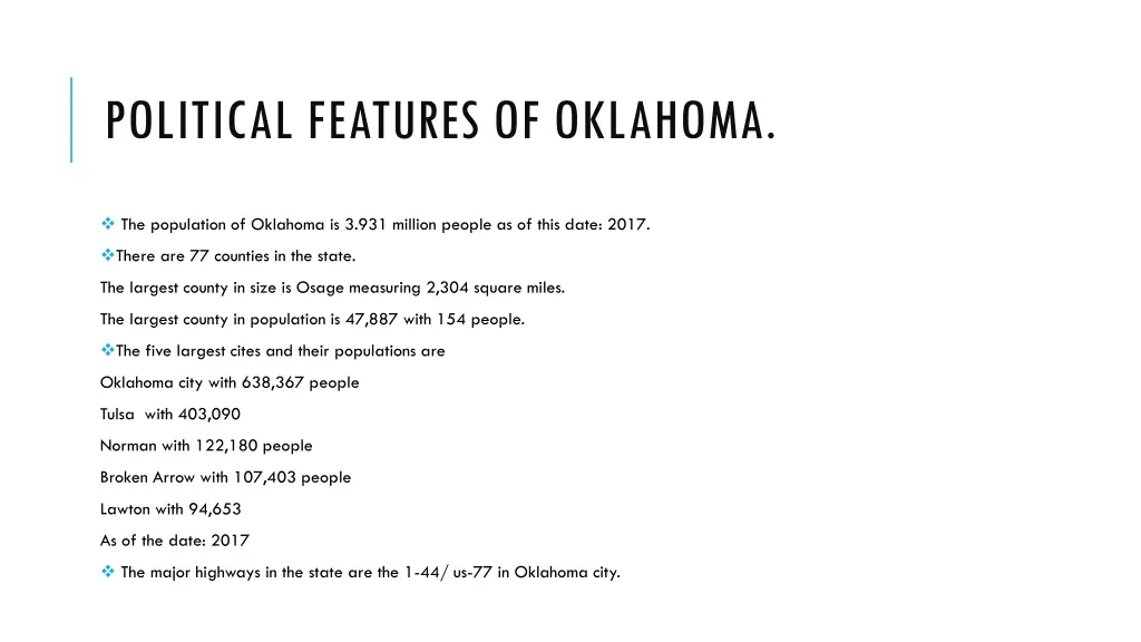 political features of oklahoma