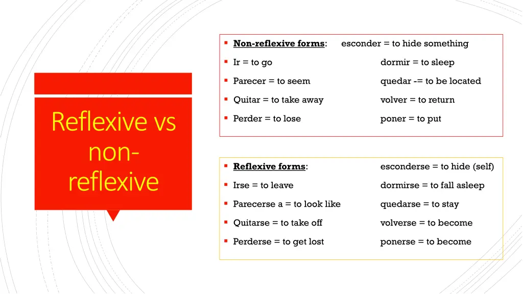 non reflexive forms