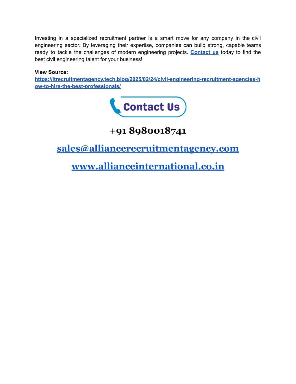 investing in a specialized recruitment partner