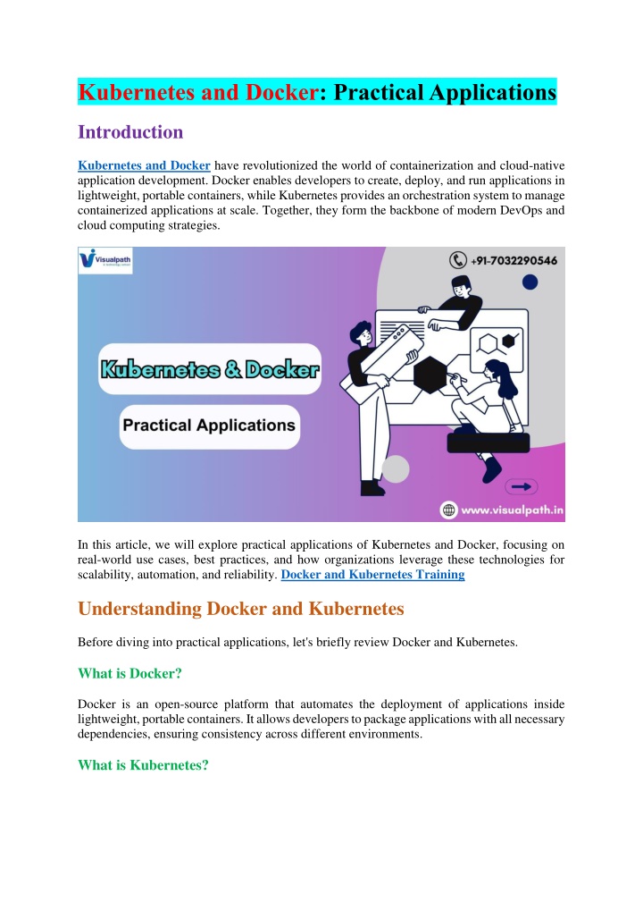 kubernetes and docker practical applications