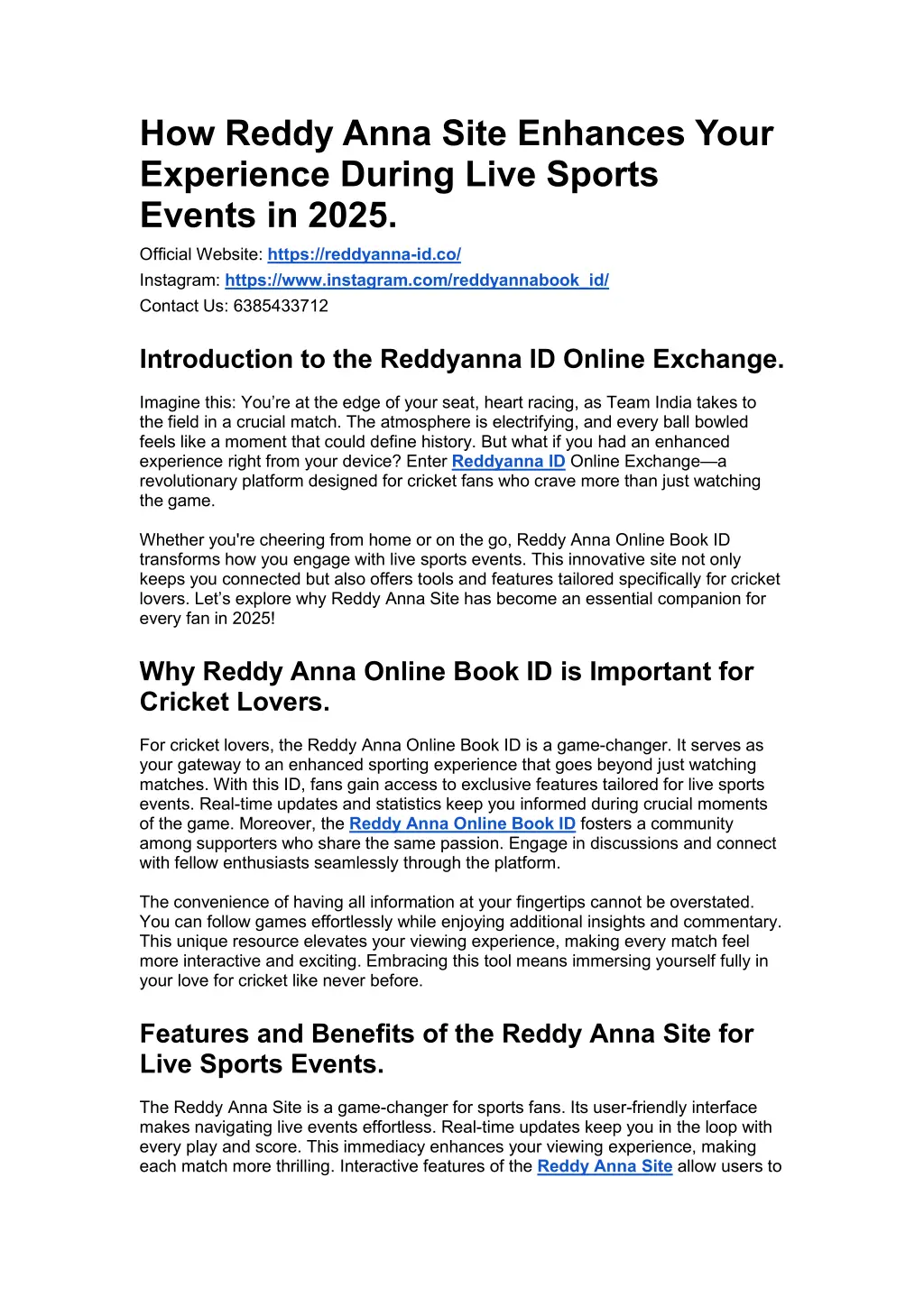 how reddy anna site enhances your experience