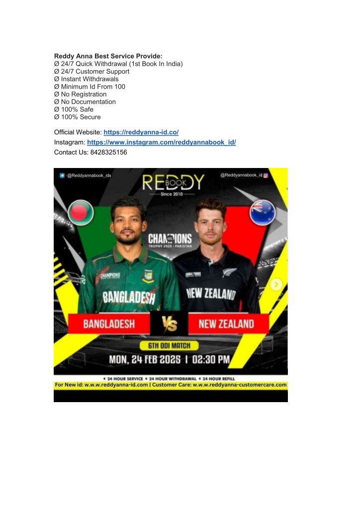 reddy anna best service provide 24 7 quick