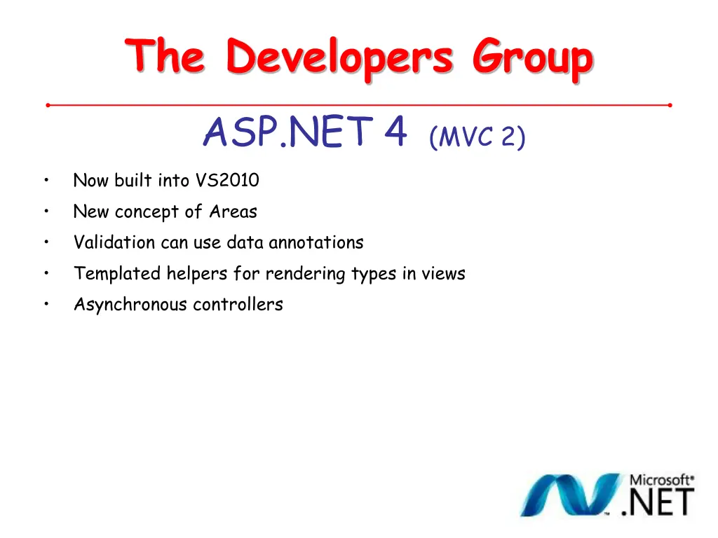 the developers group asp net 4 mvc 2