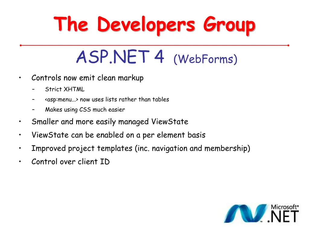 the developers group asp net 4 webforms