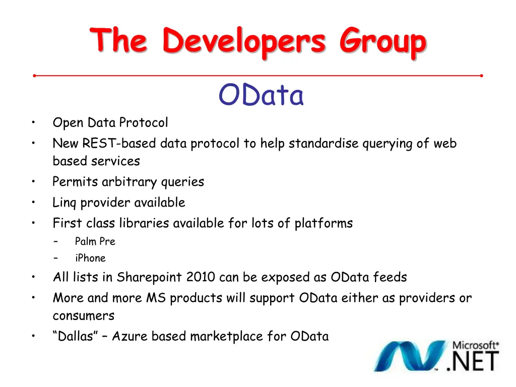 the developers group odata open data protocol