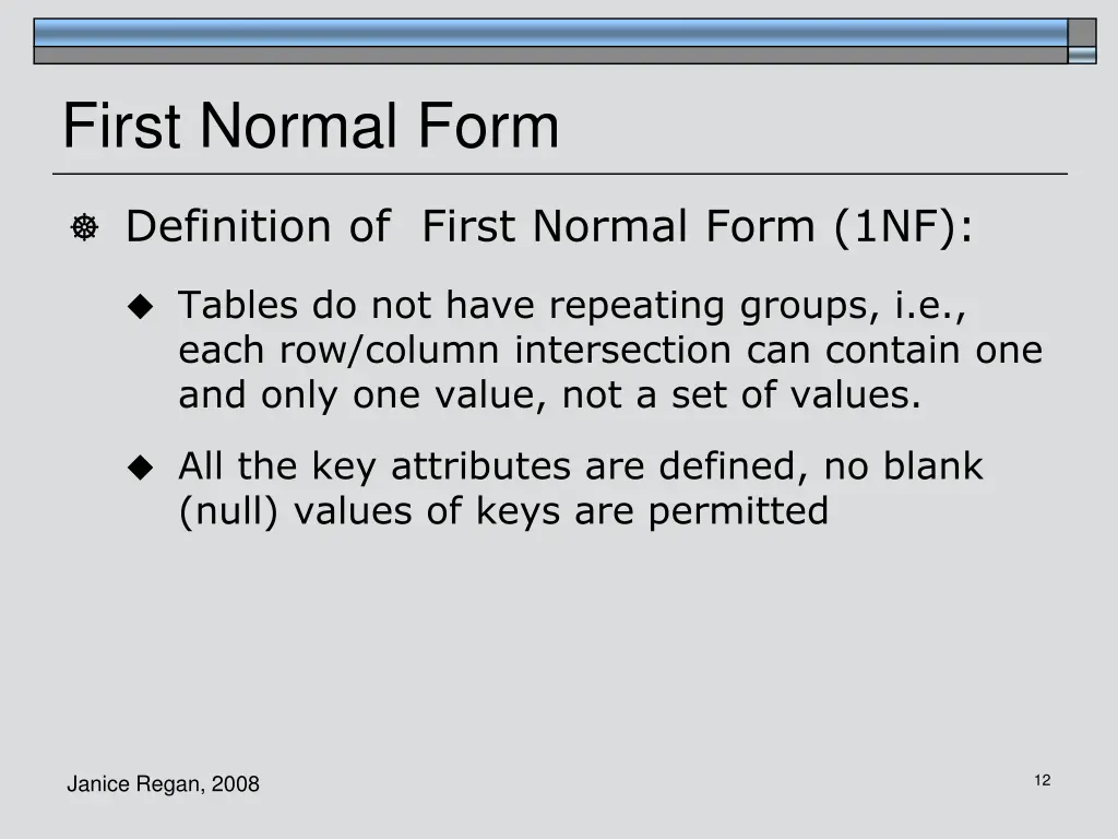 first normal form