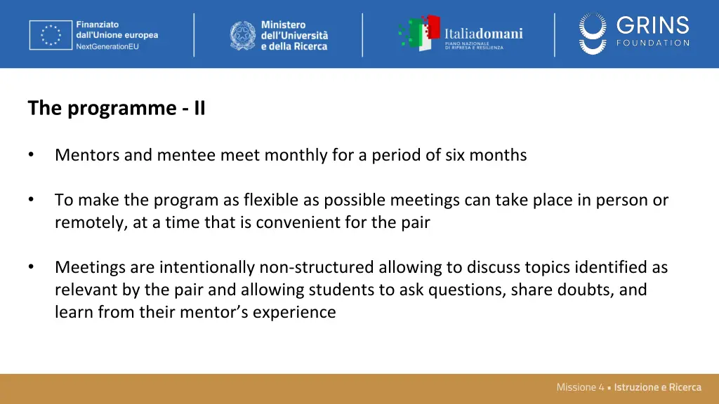 the programme ii