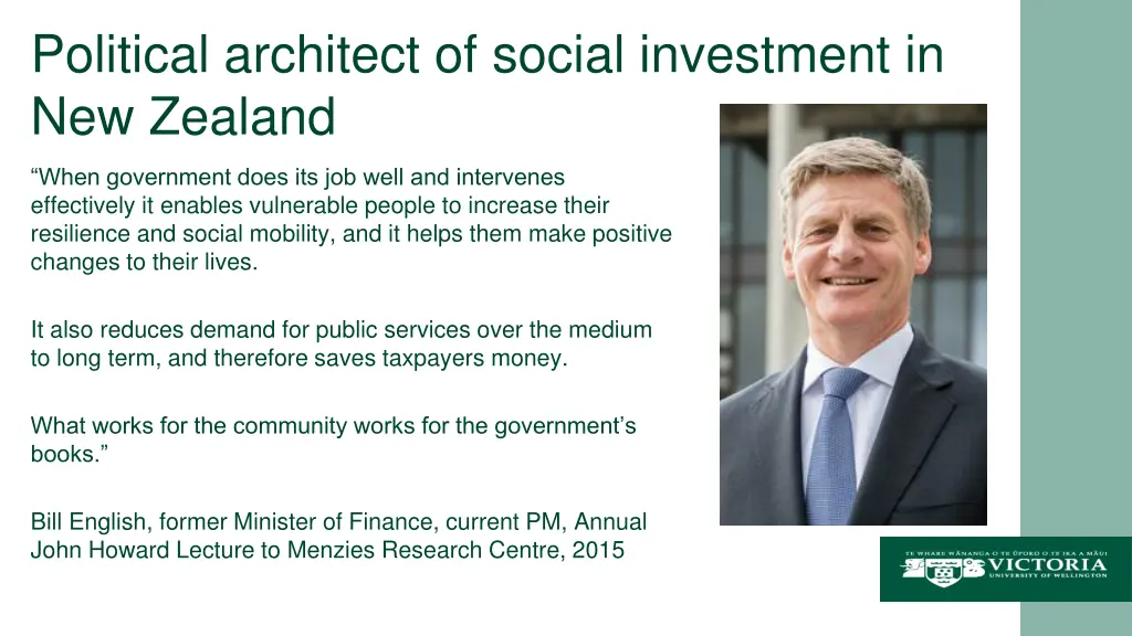 political architect of social investment