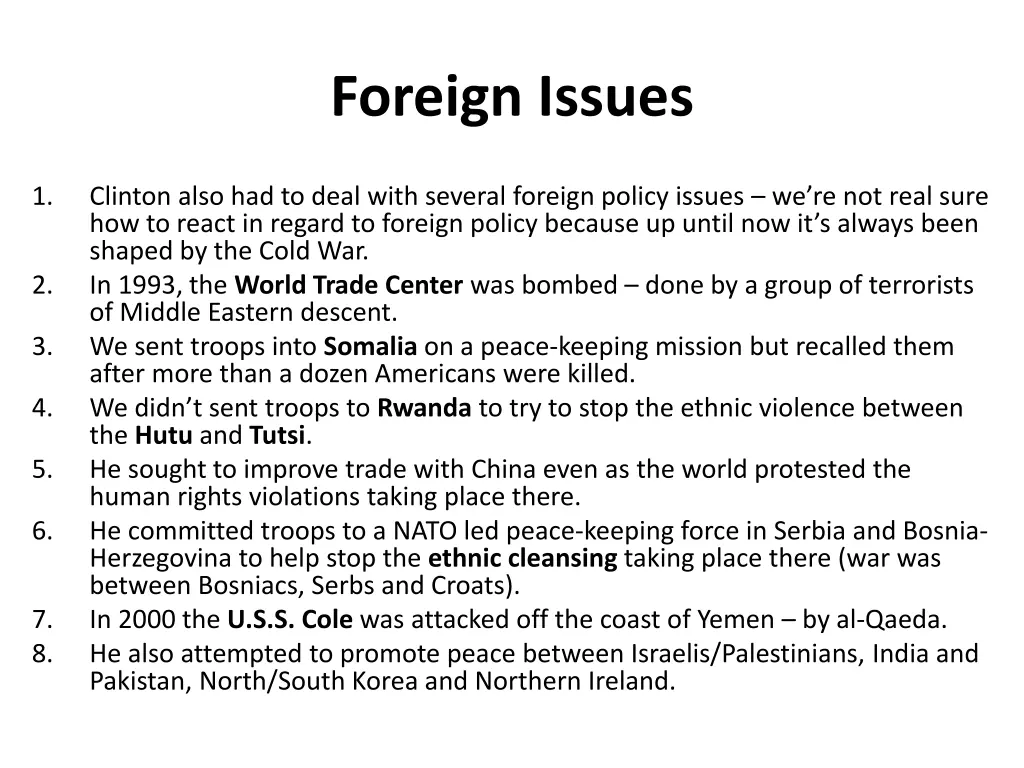 foreign issues