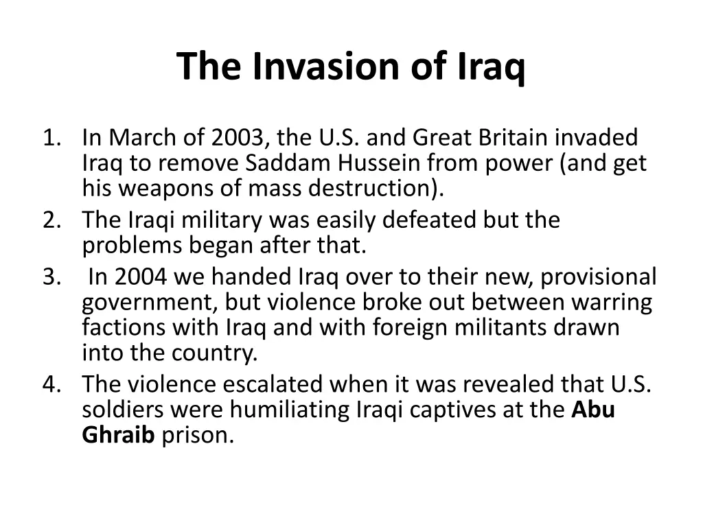 the invasion of iraq