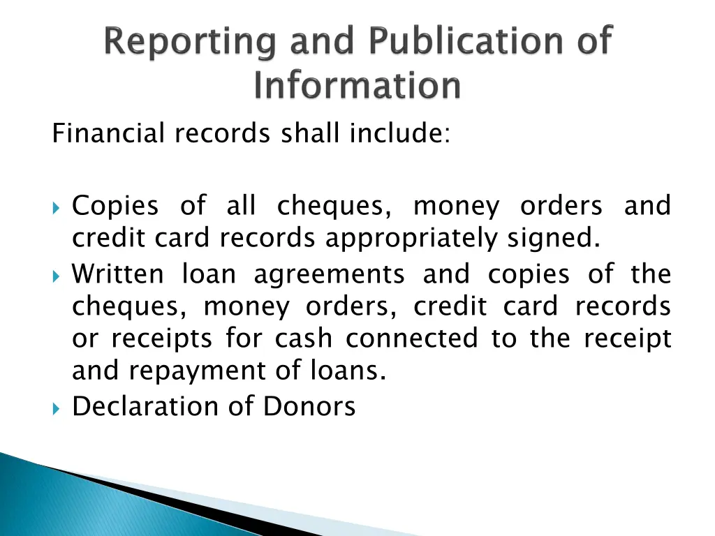 financial records shall include