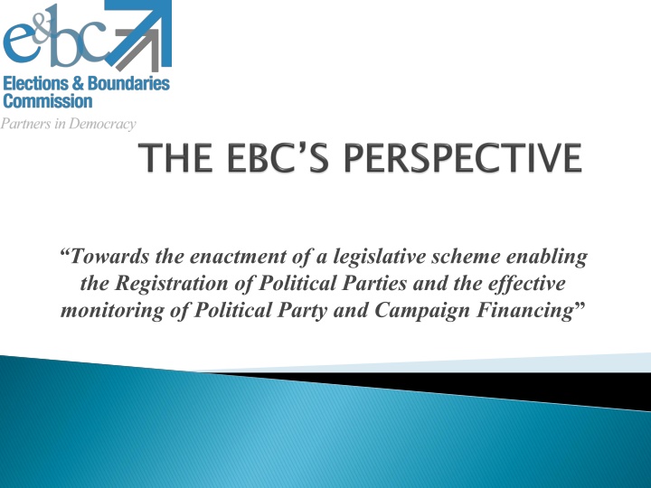 towards the enactment of a legislative scheme
