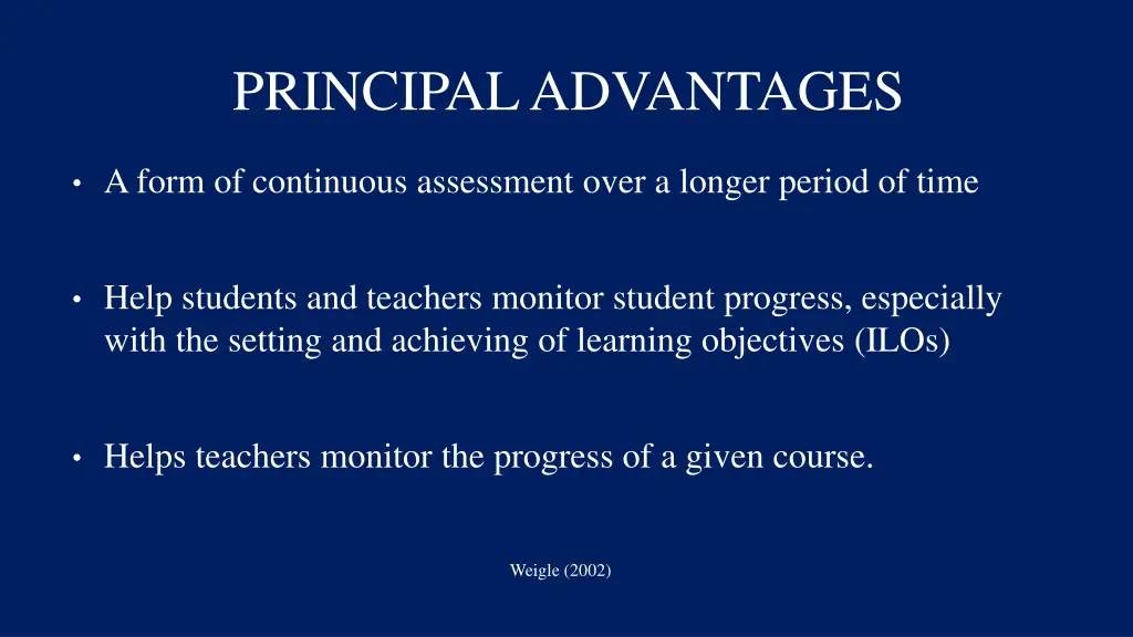 principal advantages