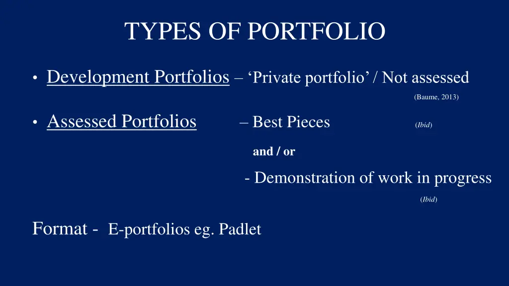 types of portfolio