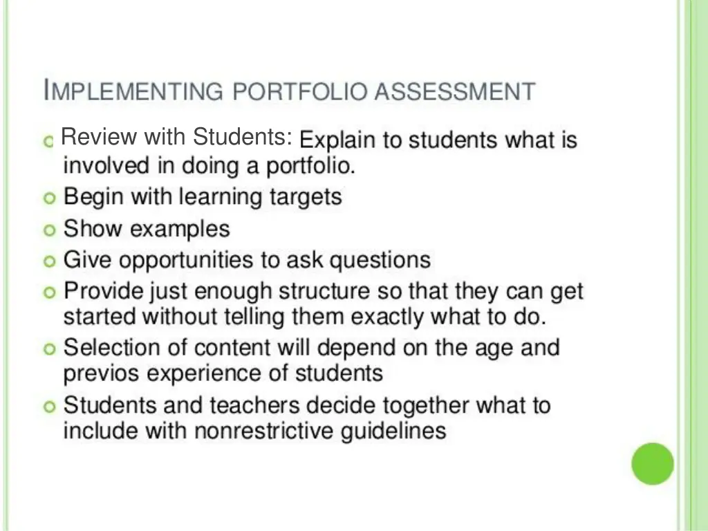 review with students