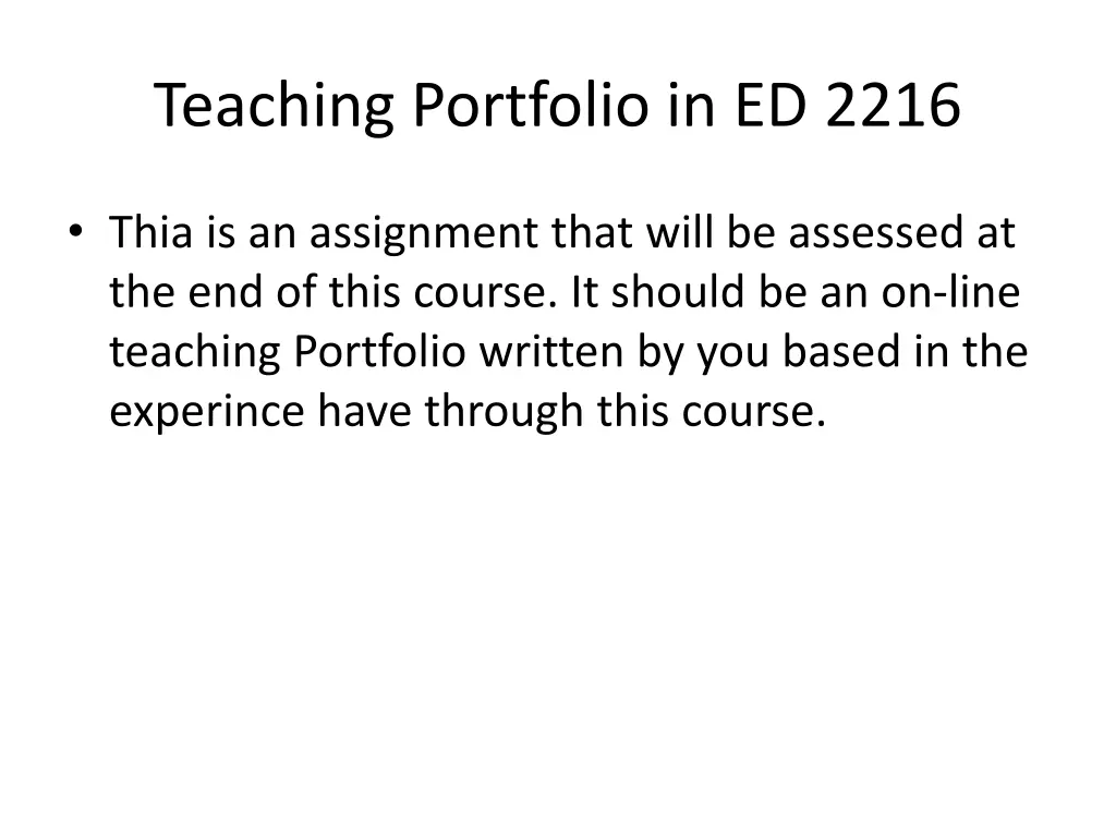 teaching portfolio in ed 2216