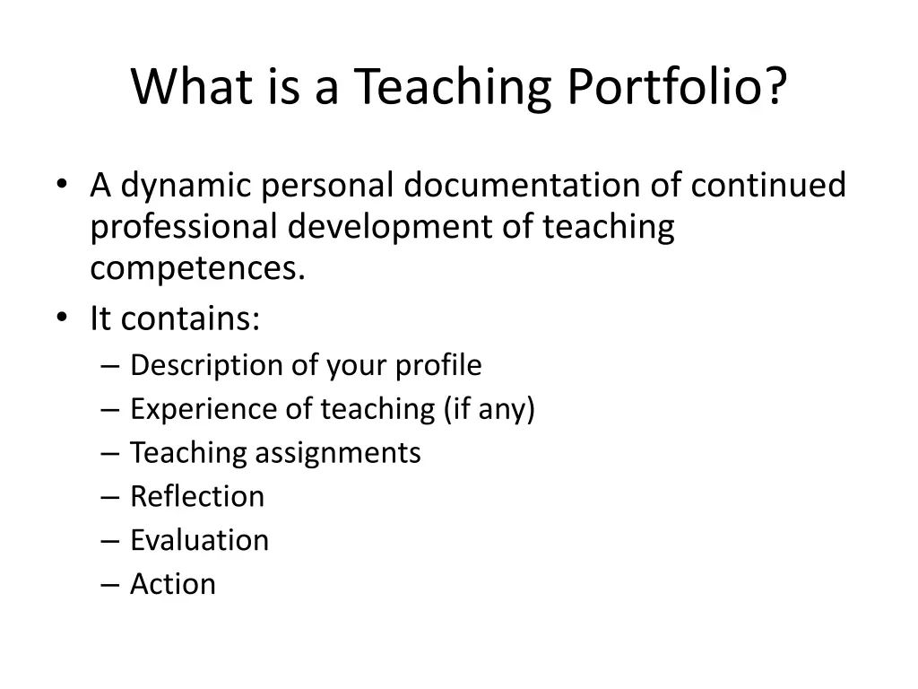 what is a teaching portfolio