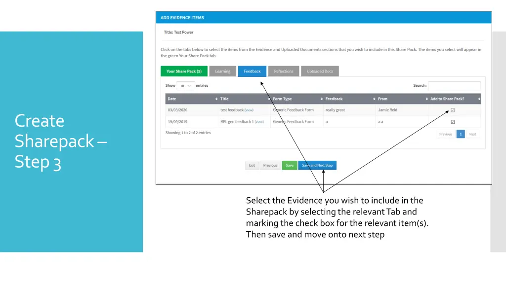 create sharepack step 3