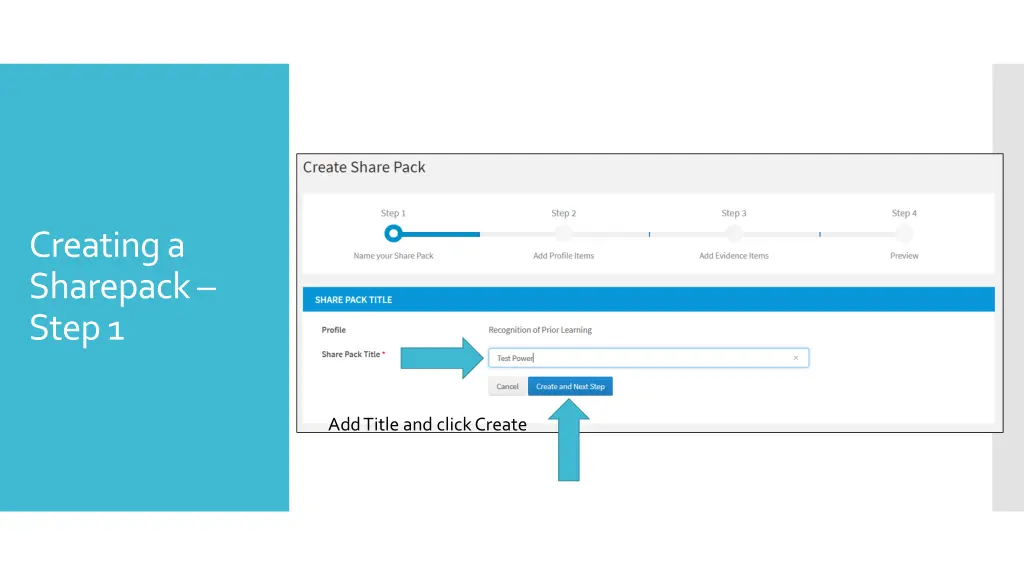 creating a sharepack step 1