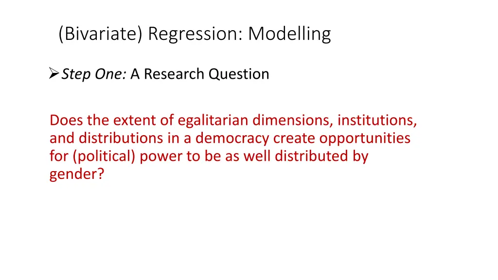 bivariate regression modelling 1