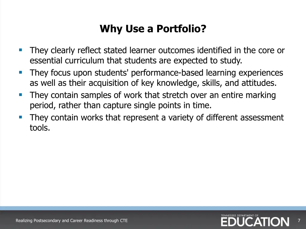 why use a portfolio 1