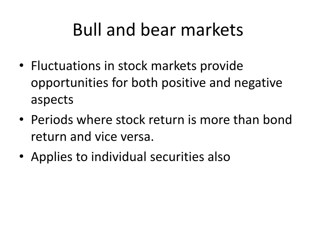 bull and bear markets