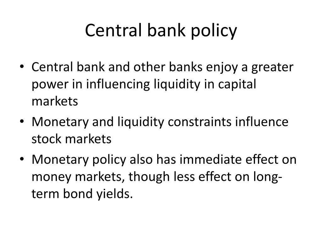 central bank policy