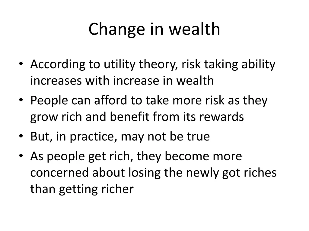 change in wealth