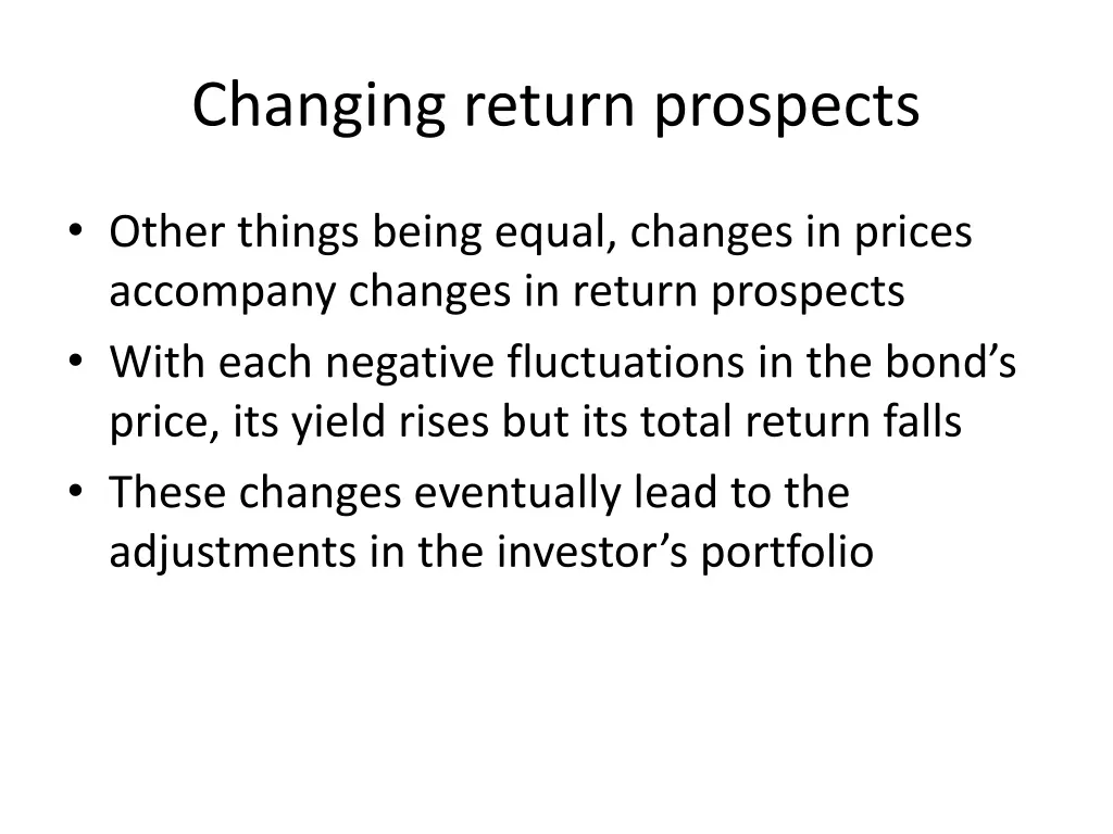 changing return prospects