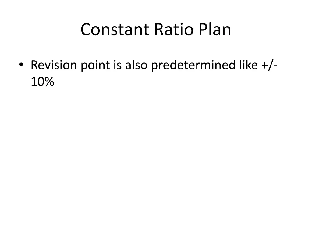 constant ratio plan 1