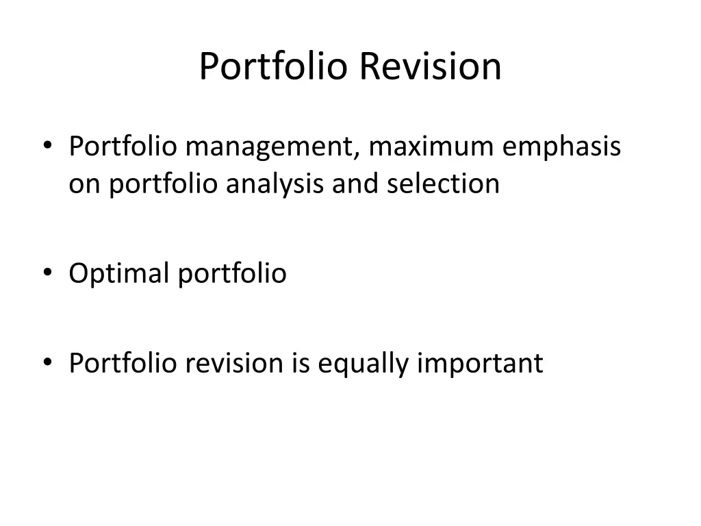 portfolio revision