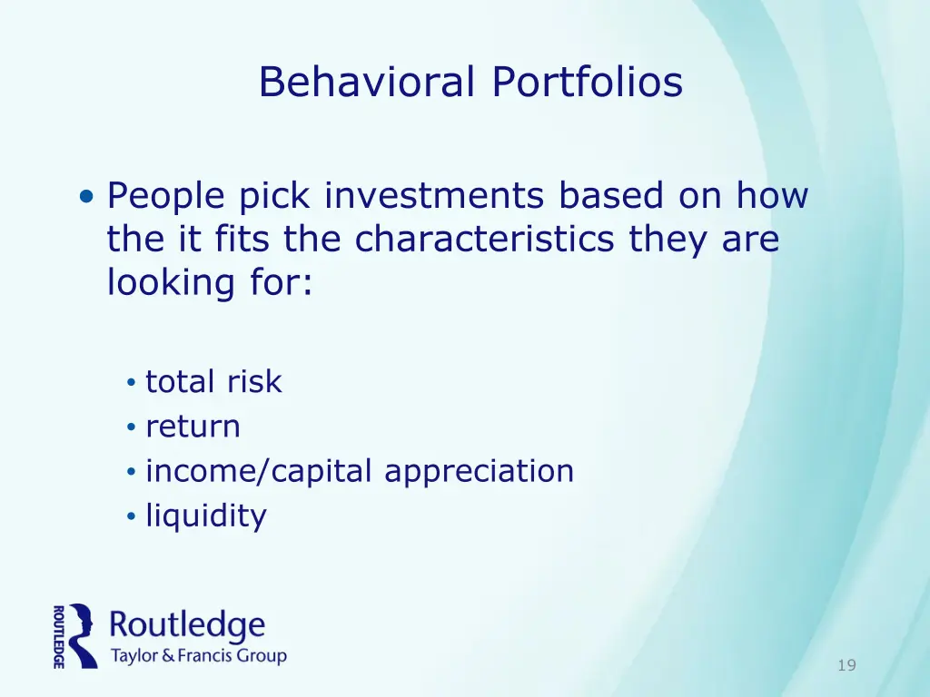 behavioral portfolios 1