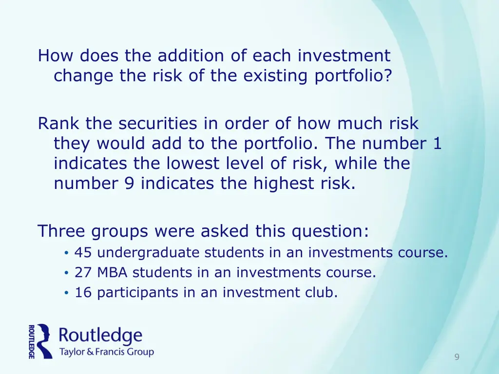 how does the addition of each investment change