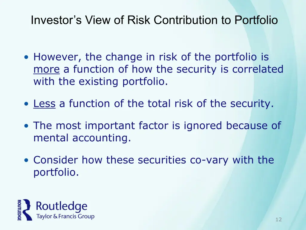 investor s view of risk contribution to portfolio 2